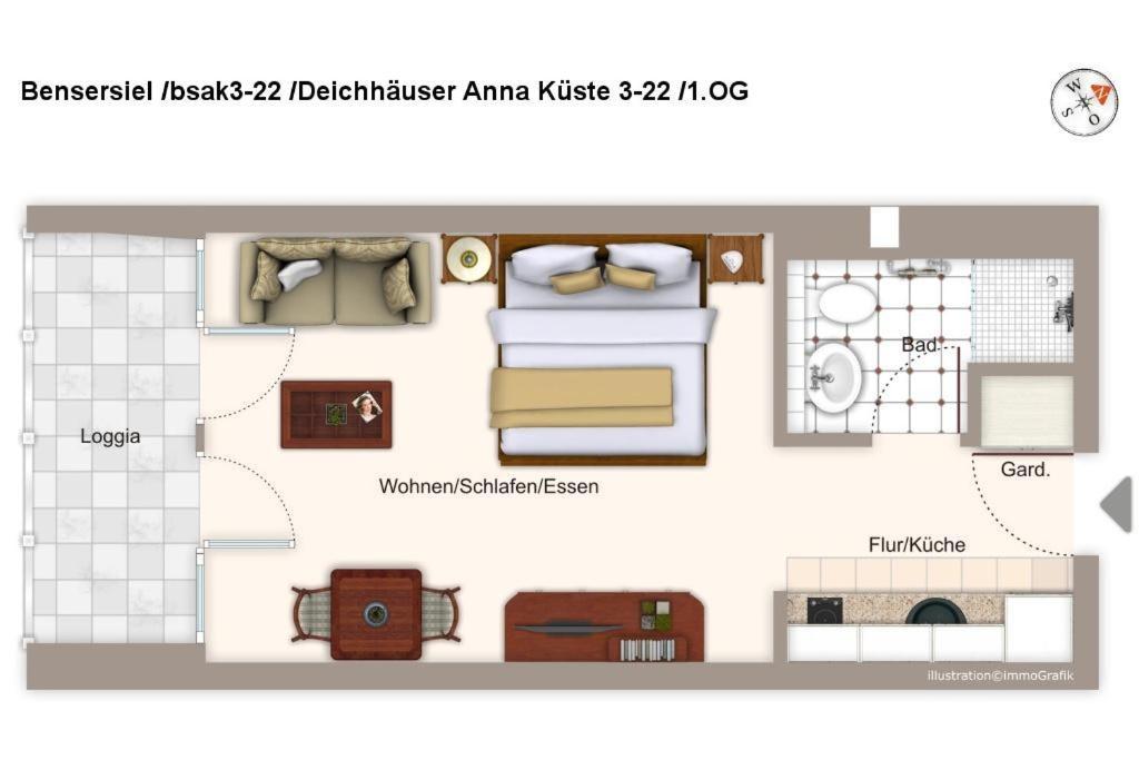 Ferienwohnung Deichhäuser Anna Küste Deichhäuser Anna Küste 3-22 Bensersiel Exterior foto